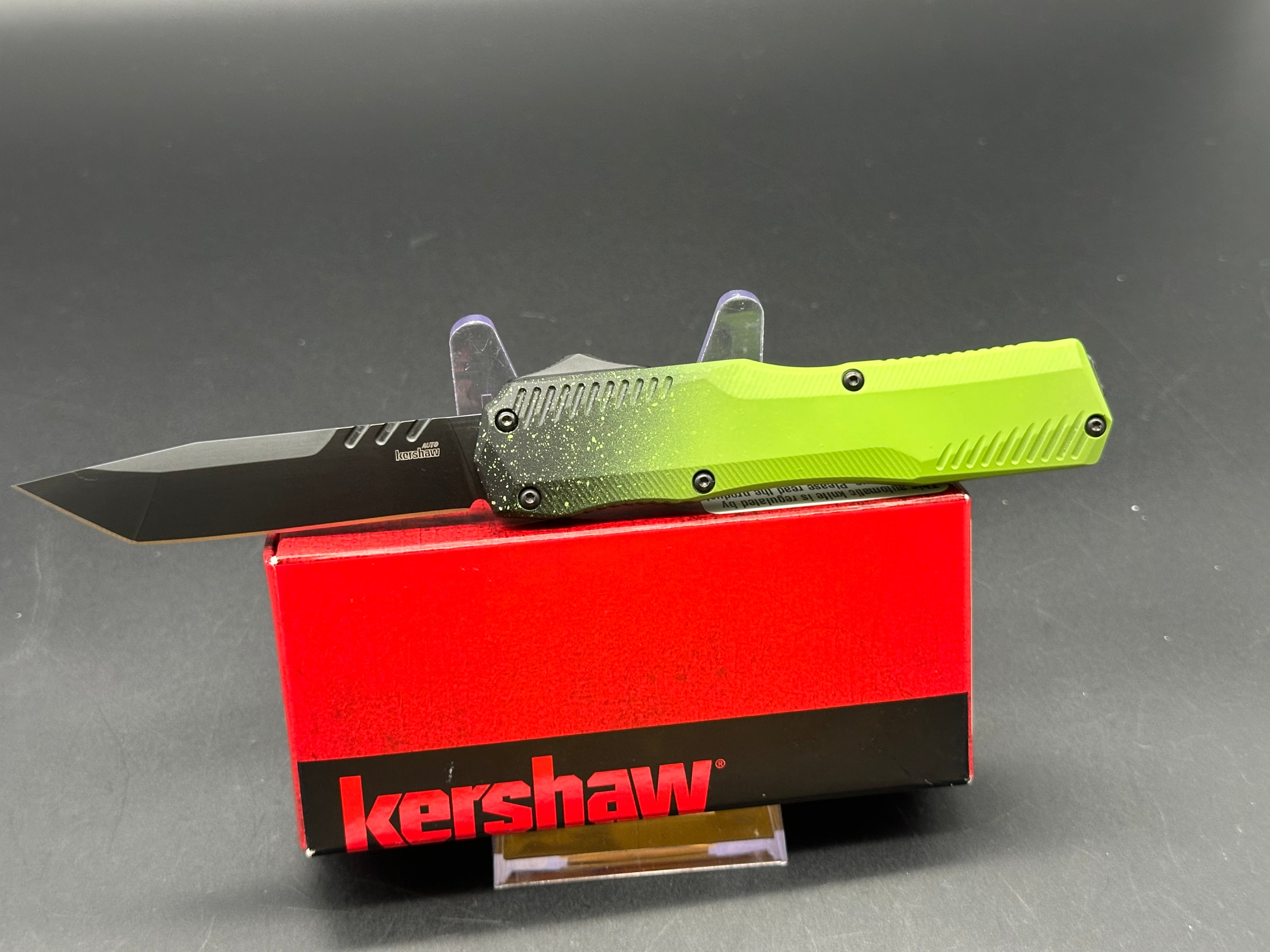 Kershaw Livewire Automatic Knife - Zombie Cerakote & MagnaCut Blade - Blade Show 2024 Exclusive - EDC, Outdoor Survival, Tactical Gear, Collector's Item