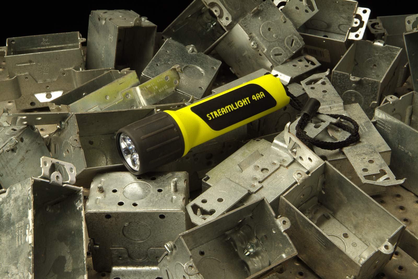 Streamlight 68202 4AA ProPolymer LED Flashlight with Batteries - 67 Lumens, Yellow (Clam Pack) | Waterproof & Durable for Camping, Hiking, Emergency & Outdoor Activities
