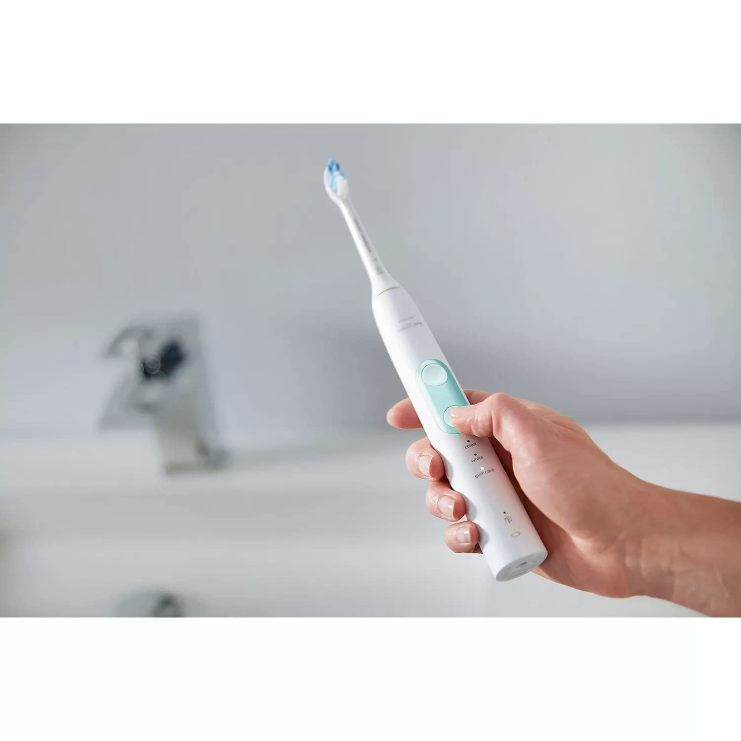 PHILIPS Sonicare 6100 ProtectiveClean Rechargeable Electric Toothbrush - 2 Pack White - Advanced Plaque Removal & Gum Care - Perfect for Travel & Family Oral Hygiene