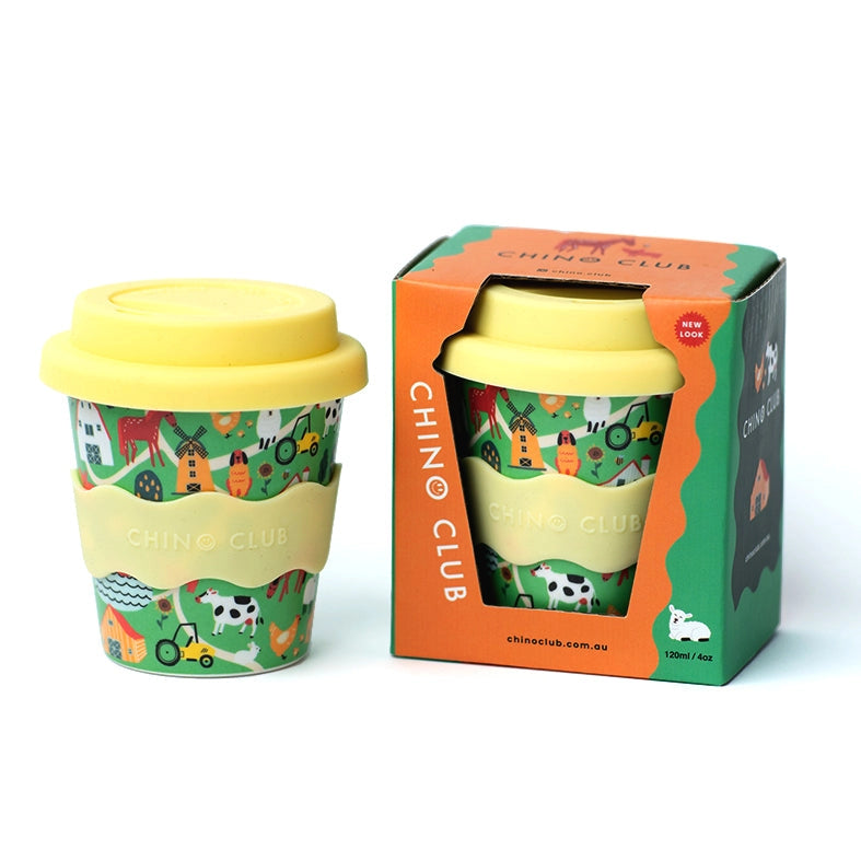 Farm Babychino Cup 120ml - BPA-Free Baby Coffee Cup with Handle, Perfect for Toddlers' First Coffee Experience - Ideal for Home, Cafe & Travel Use