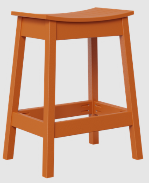 Premium Outdoor Saddle Counter Stool - Weather-Resistant Bar Stool for Patio, Deck & Backyard - Comfortable Swivel Seat for Outdoor Dining & Entertaining