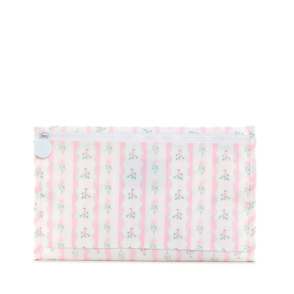 TRVL Design Game Changer Pad - Floral Pink Ribbon Pattern Non-Slip Yoga Mat for Home & Travel Workouts