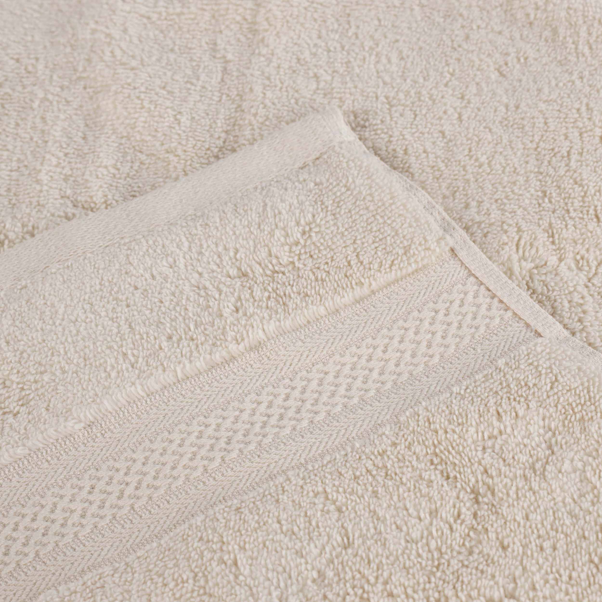 Premium Zero Twist Cotton Bath Towel Set of 2 - Ultra Soft Solid & Jacquard Chevron Design for Luxury Bathroom & Spa Experience