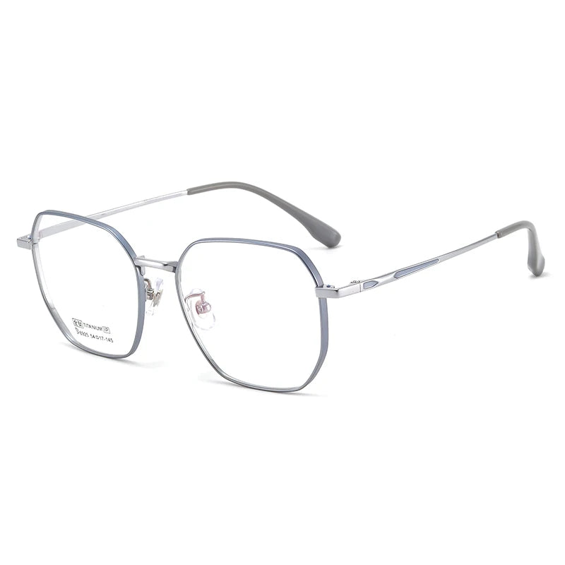 Bclear Unisex Full Rim Small Polygon Square Titanium Eyeglasses Frame - Lightweight & Durable My6529 for Work, Reading & Fashion Accessories
