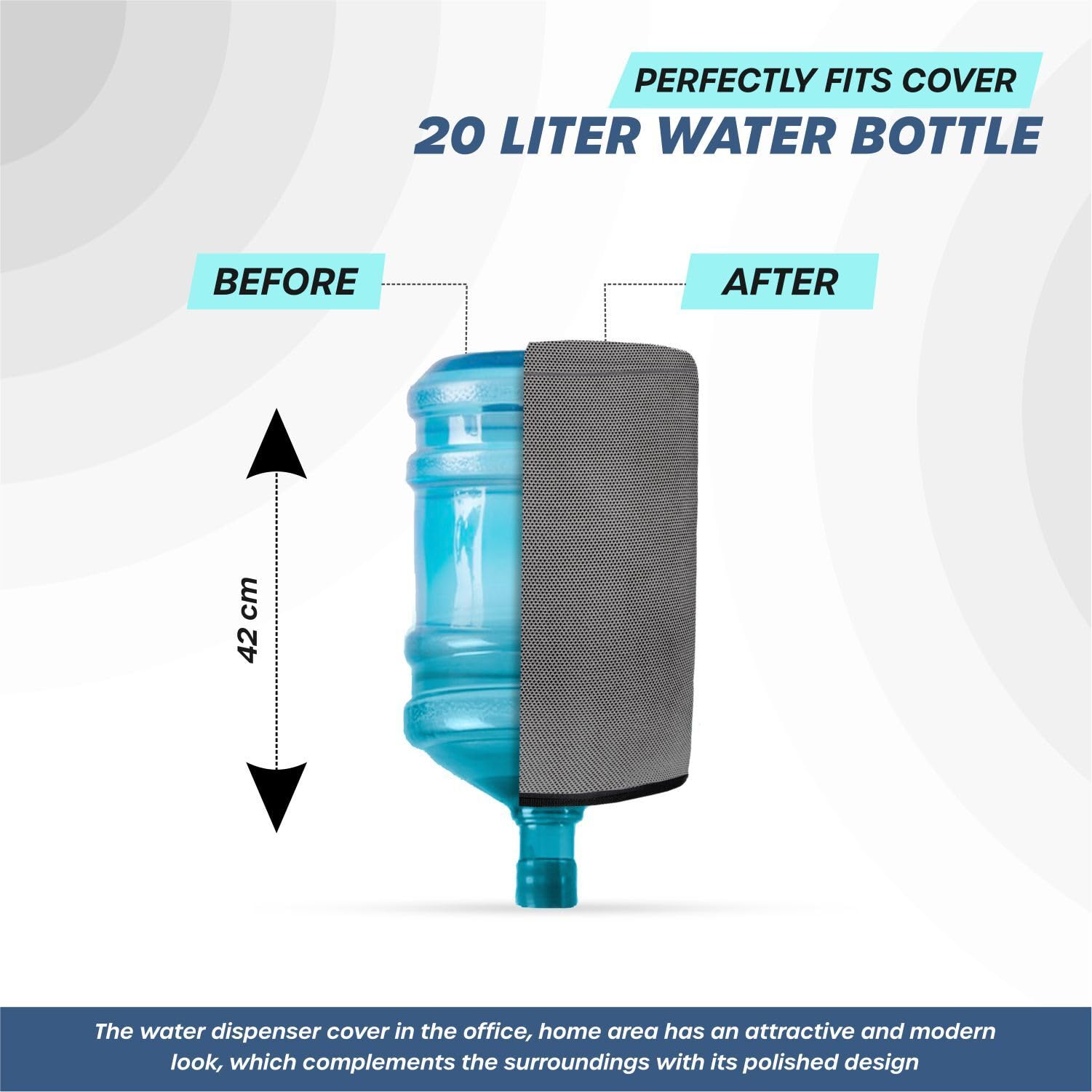 Crasome 20L Water Dispenser with Transparent Strap - Grey (DC-TS-Gry) | Perfect for Offices, Homes & Outdoor Activities | BPA-Free & Durable Design