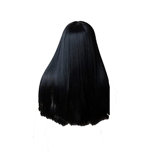 KUBSHYVC Crochet Braid Hair Bundle Wigs for Women - Long Brazilian Black Straight Natural Wig for Cosplay & Costume - Dark Wig (Black, One Size) - Perfect for Halloween, Parties & Daily Styling