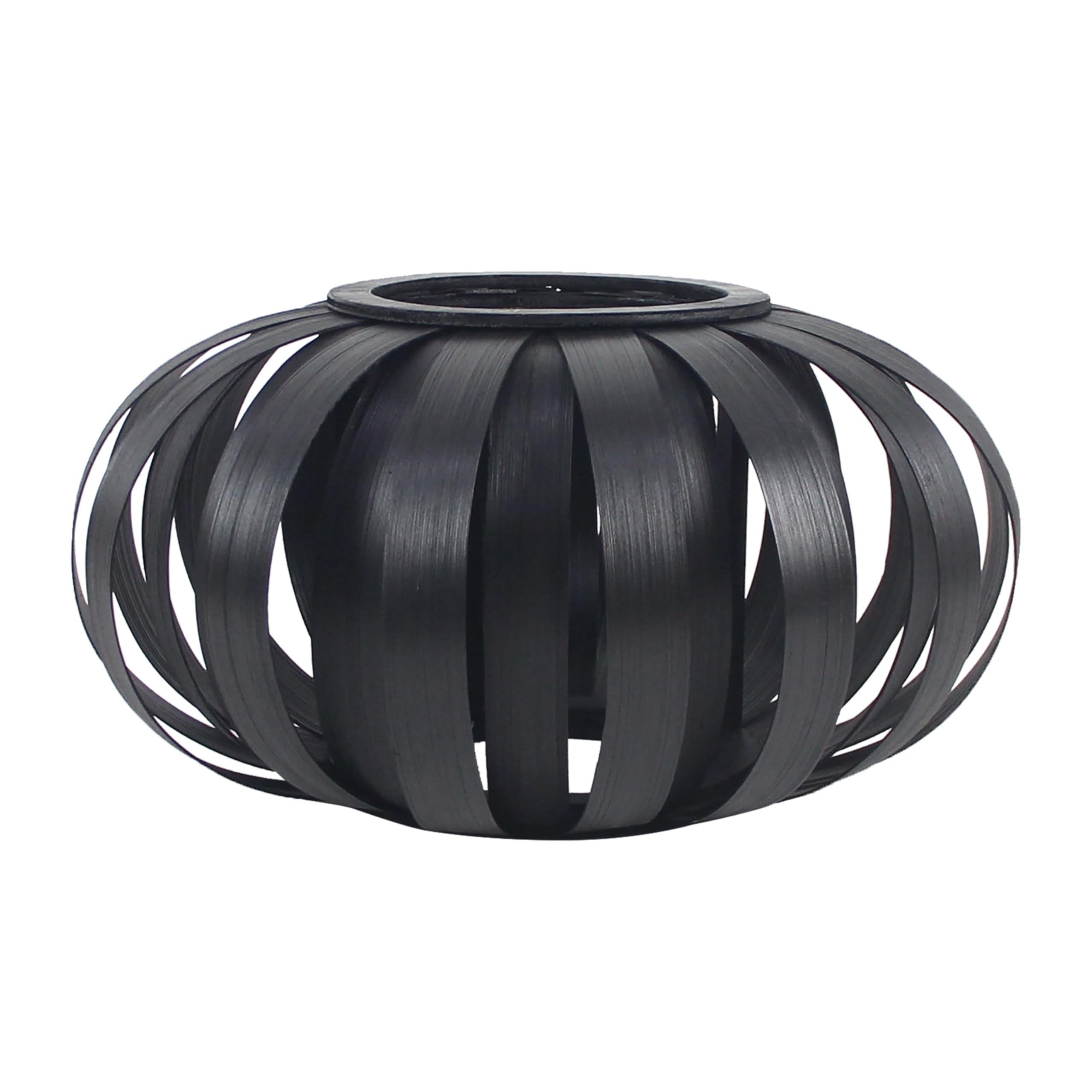 A&B Home Black Bamboo Lantern - Modern Contemporary Style for Indoor/Outdoor Decor, Patio, Garden, and Party Lighting