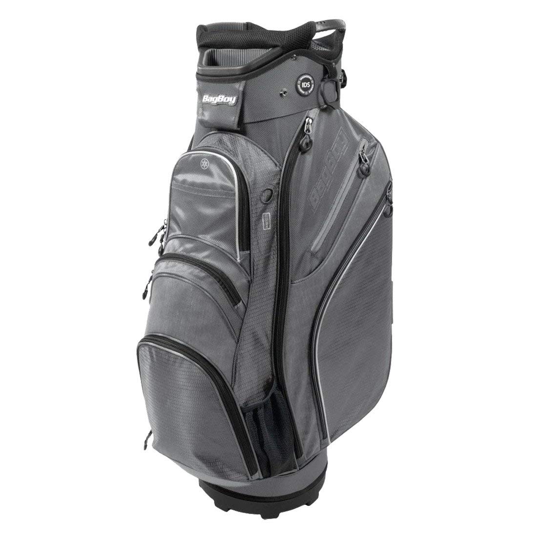 Bag Boy Chiller Cart Bag - Black/Charcoal/Silver Golf Bag with Insulated Cooler Pocket | Perfect for Golf Carts & Outdoor Sports