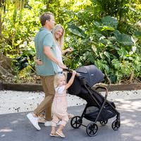Nutmeg Compact Stroller - Lightweight Foldable Baby Stroller with One-Hand Fold, Travel-Friendly Design (Thunder Black) | Perfect for Air Travel, Shopping & City Walks