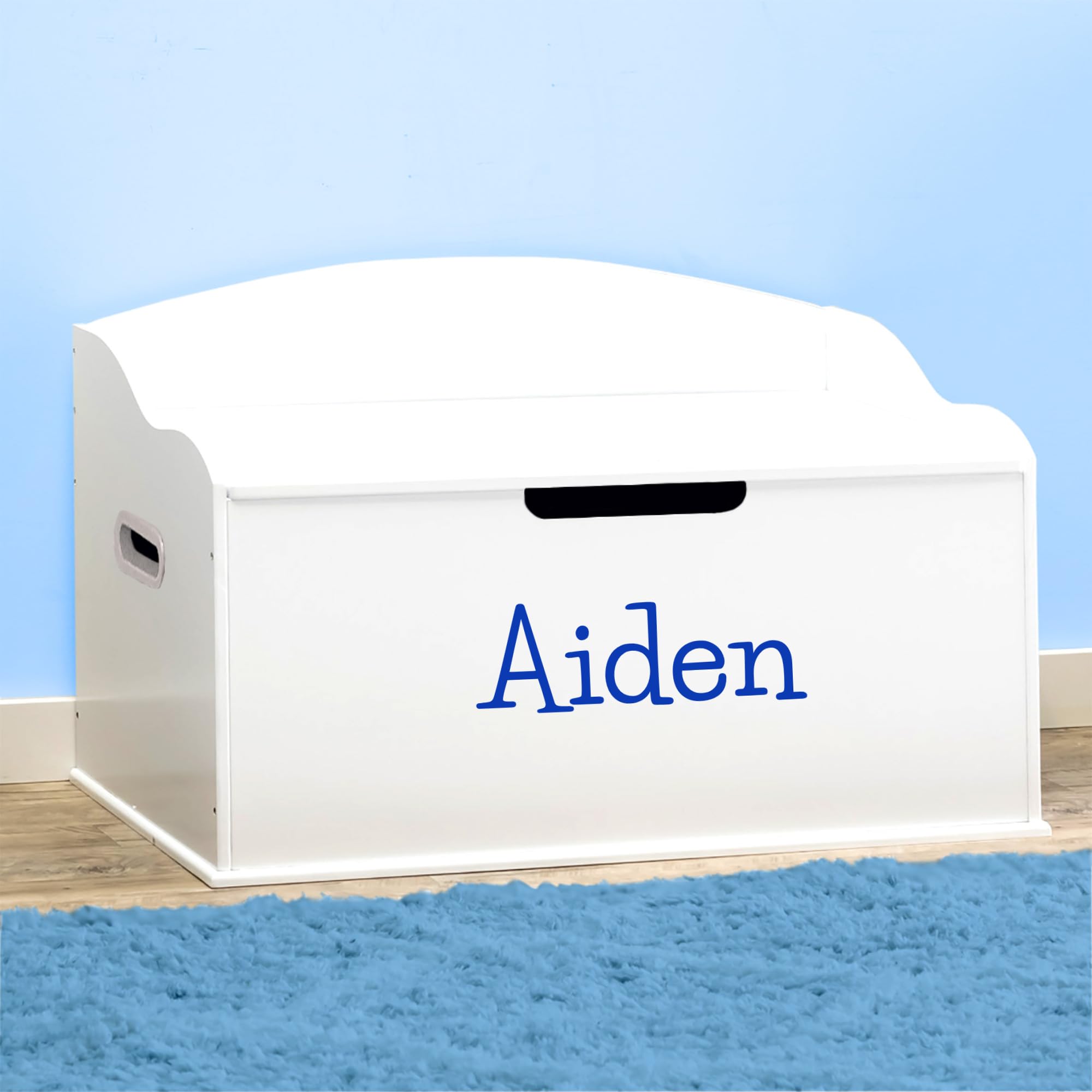 DIBSIES Personalized Creative Wonders Toy Box - Signature Series for Boys in White | Perfect for Kids' Room Organization & Storage