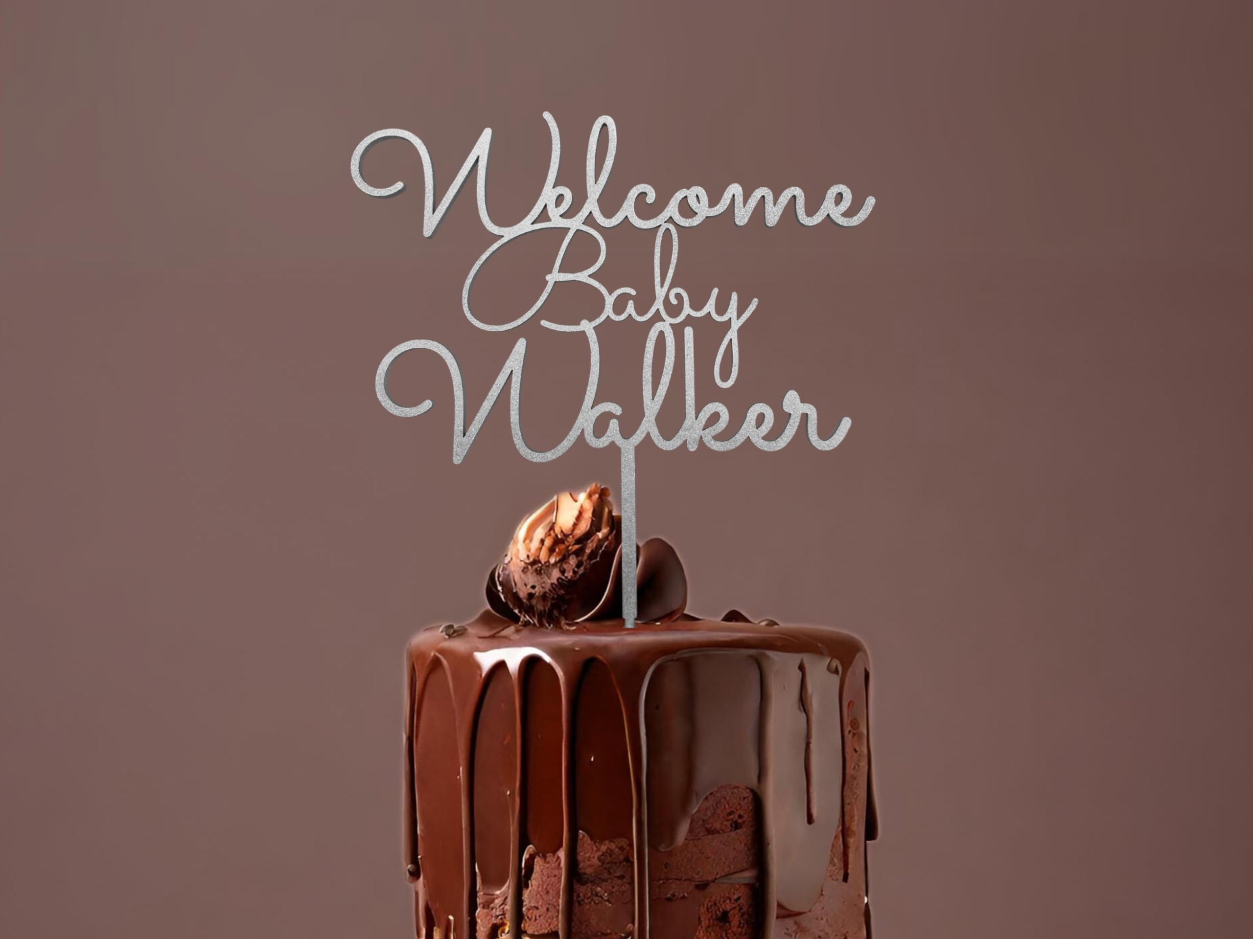 Custom Baby Shower Cake Topper - Personalized Welcome Baby Cake Decoration with Name - Perfect for Baby Shower Parties, Gender Reveals & Newborn Celebrations