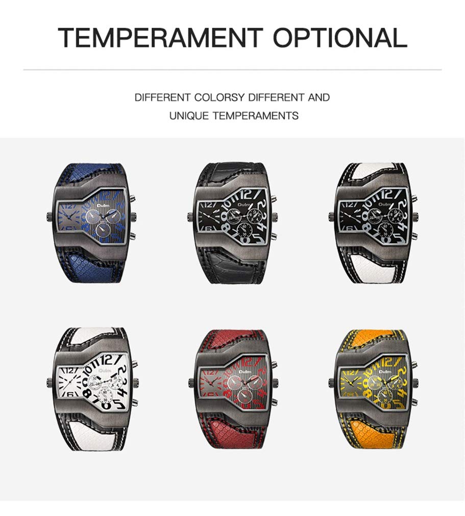Oulm Unisex Quartz Watch with Japan-Movement Genuine Leather Band - Stylish & Durable Timepiece for Men & Women - Perfect for Office, Casual Wear & Gift Giving