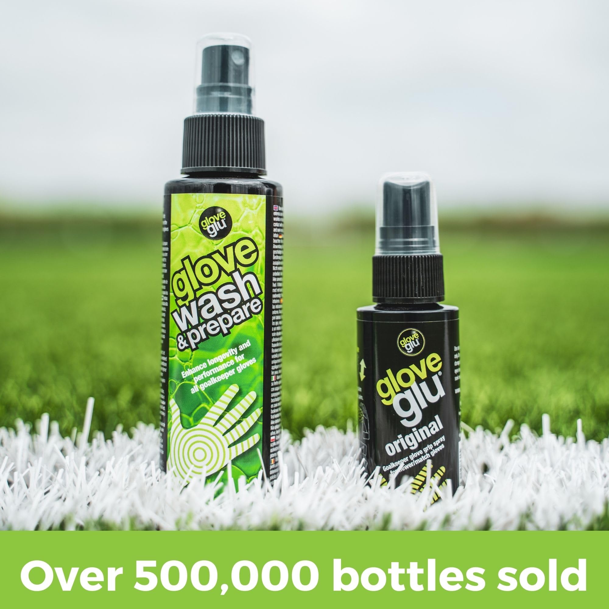 Premium Goalkeeper Glove Care Kit - gloveglu 120ml Wash & Prepare + 50ml Grip Spray | Enhances Grip & Cleans Gloves | Ideal for Soccer, Training & Match Days