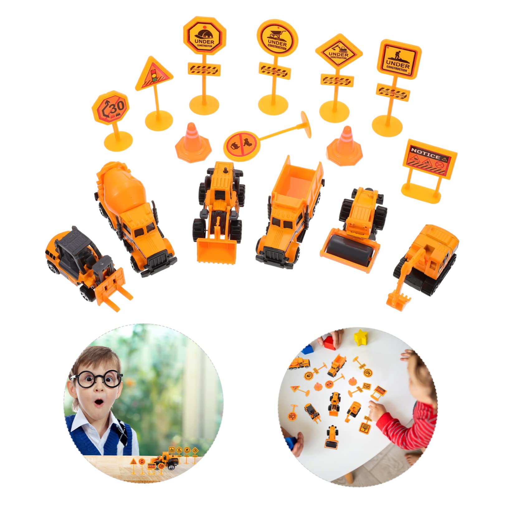 iFundom 8-Piece Construction Vehicle Toy Set - Engineering Trucks, Excavator & Toy Cars for Kids | STEM Learning, Pretend Play & Outdoor Sandbox Fun
