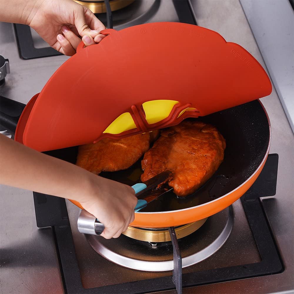 LUCIANO GOURMET 12.75 Inch Anti Boil Over Silicone Lid for Pots and Pans - 70299 - Perfect for Cooking, Boiling, and Simmering Without Mess
