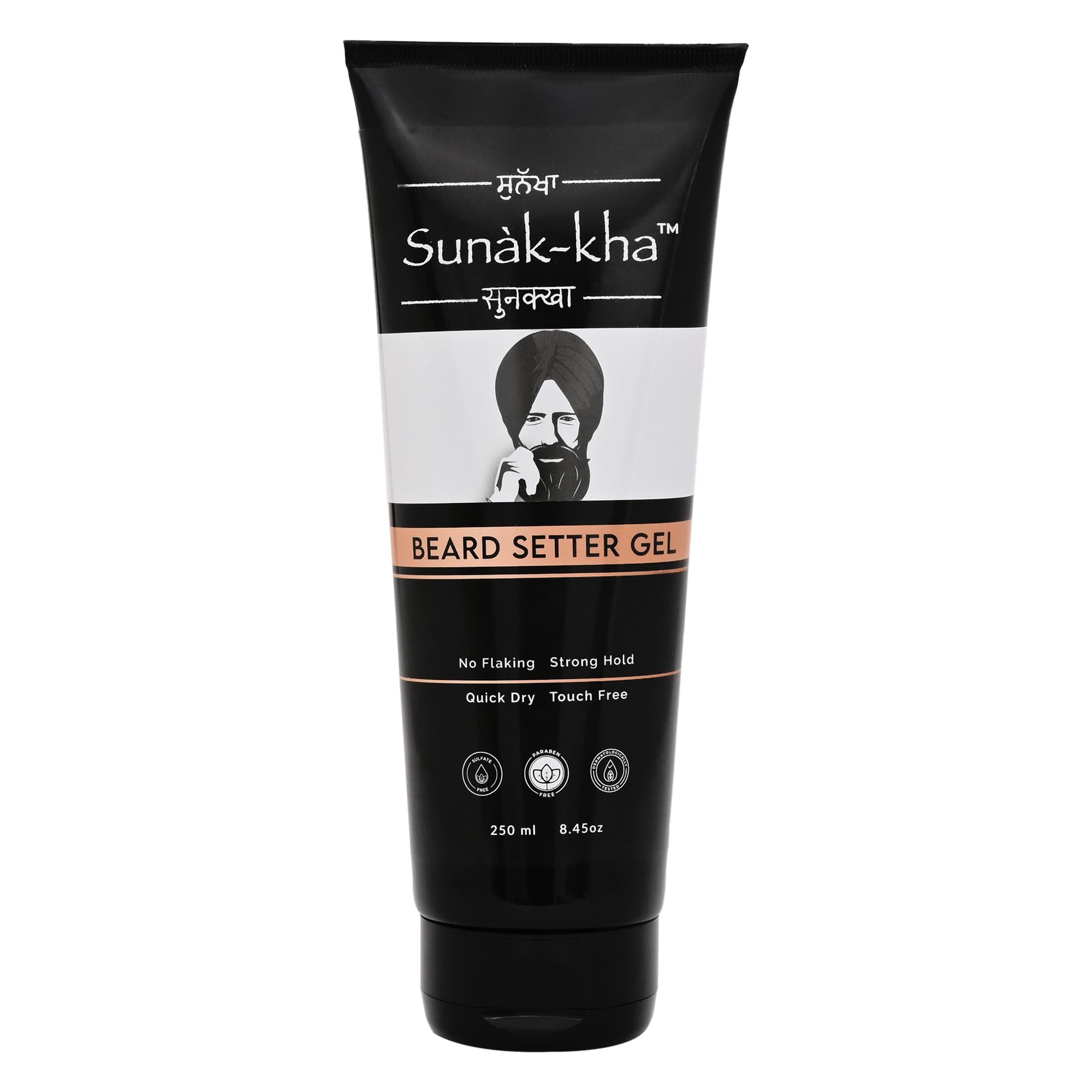Sunakkha Beard Setter Gel - 250ml | No Flakes, Extra Strong Hold | Sulfate & Paraben Free | Long Lasting, Non-Messy Styling for Sikh Men | Great Fragrance | Perfect for Daily Grooming & Special Occasions