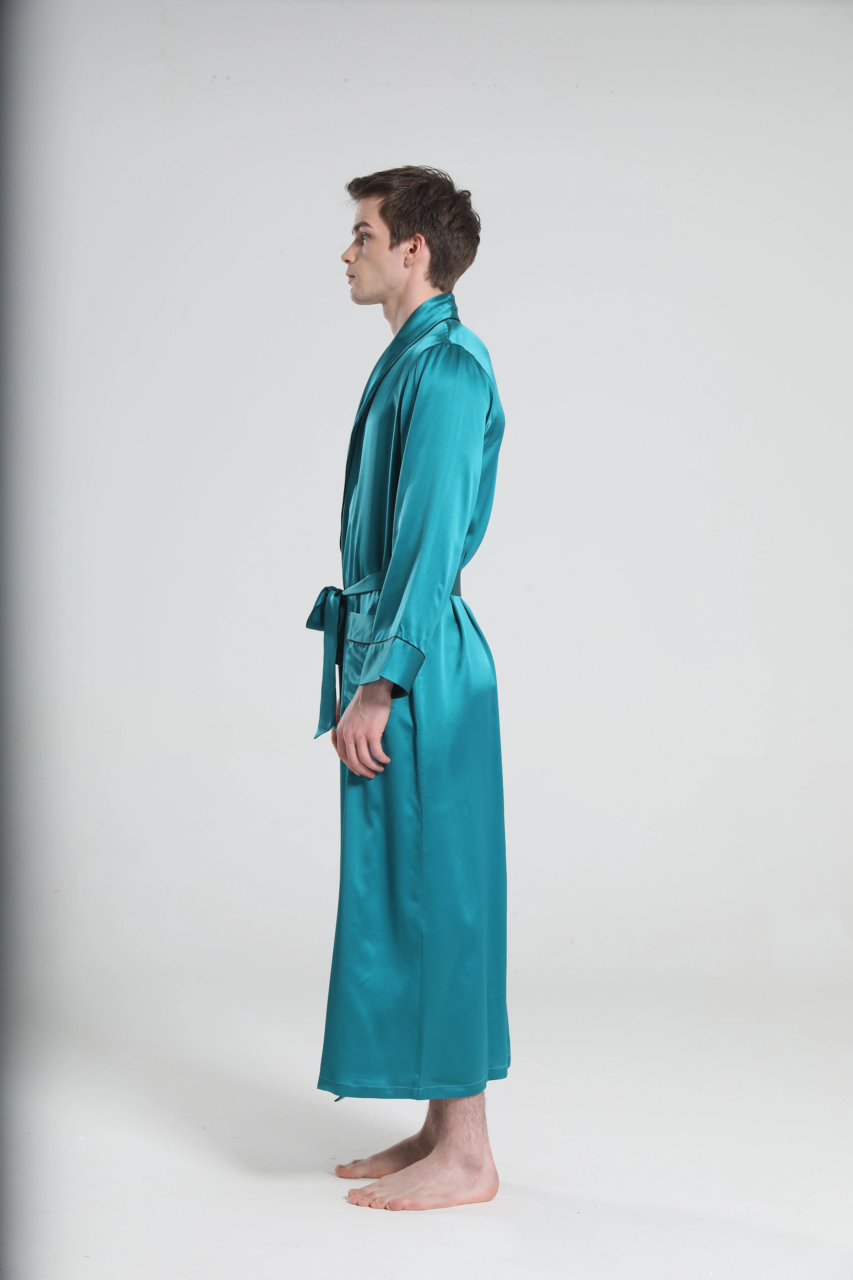 22 Momme Premium Silk Robe Pajamas for Men - Luxury Sleepwear & Lounge Wear for Home Comfort & Relaxation