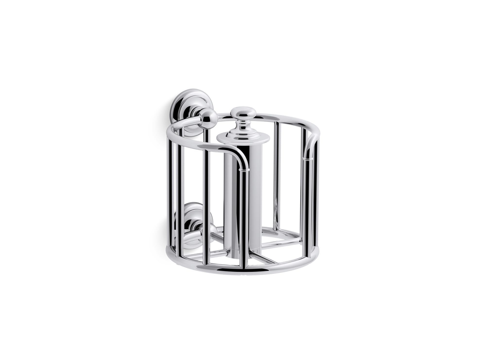 KOHLER Artifacts Vertical Toilet Paper Holder - Chrome Bathroom Tissue Stand for Modern & Luxury Home Decor | Perfect for Bathroom, Powder Room & Guest Bath Organization