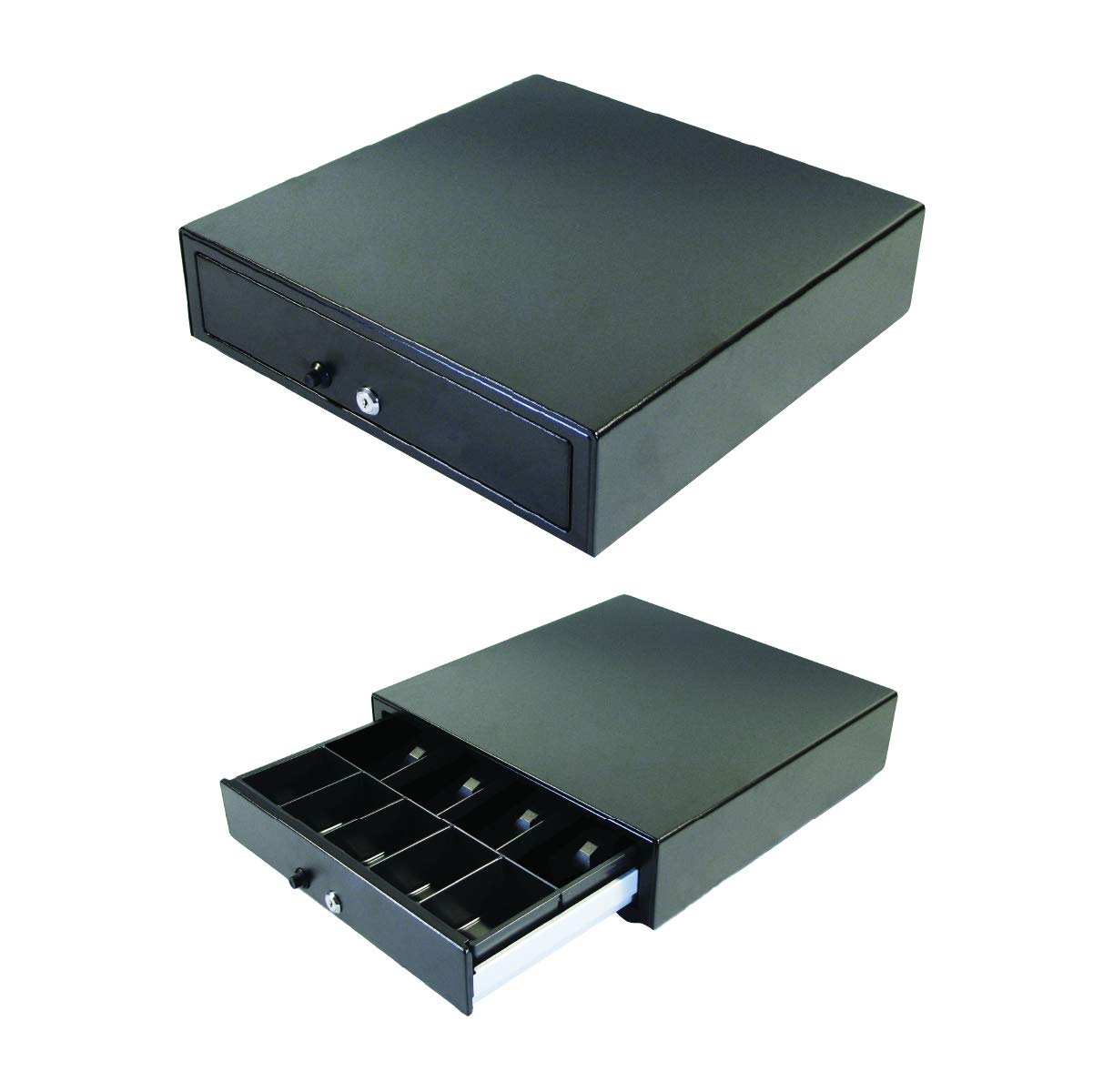 APG VP101-BL1416 Manual Black 14 x 16 Vasario Series Cash Drawer - Perfect for Retail Stores, Restaurants & Small Businesses