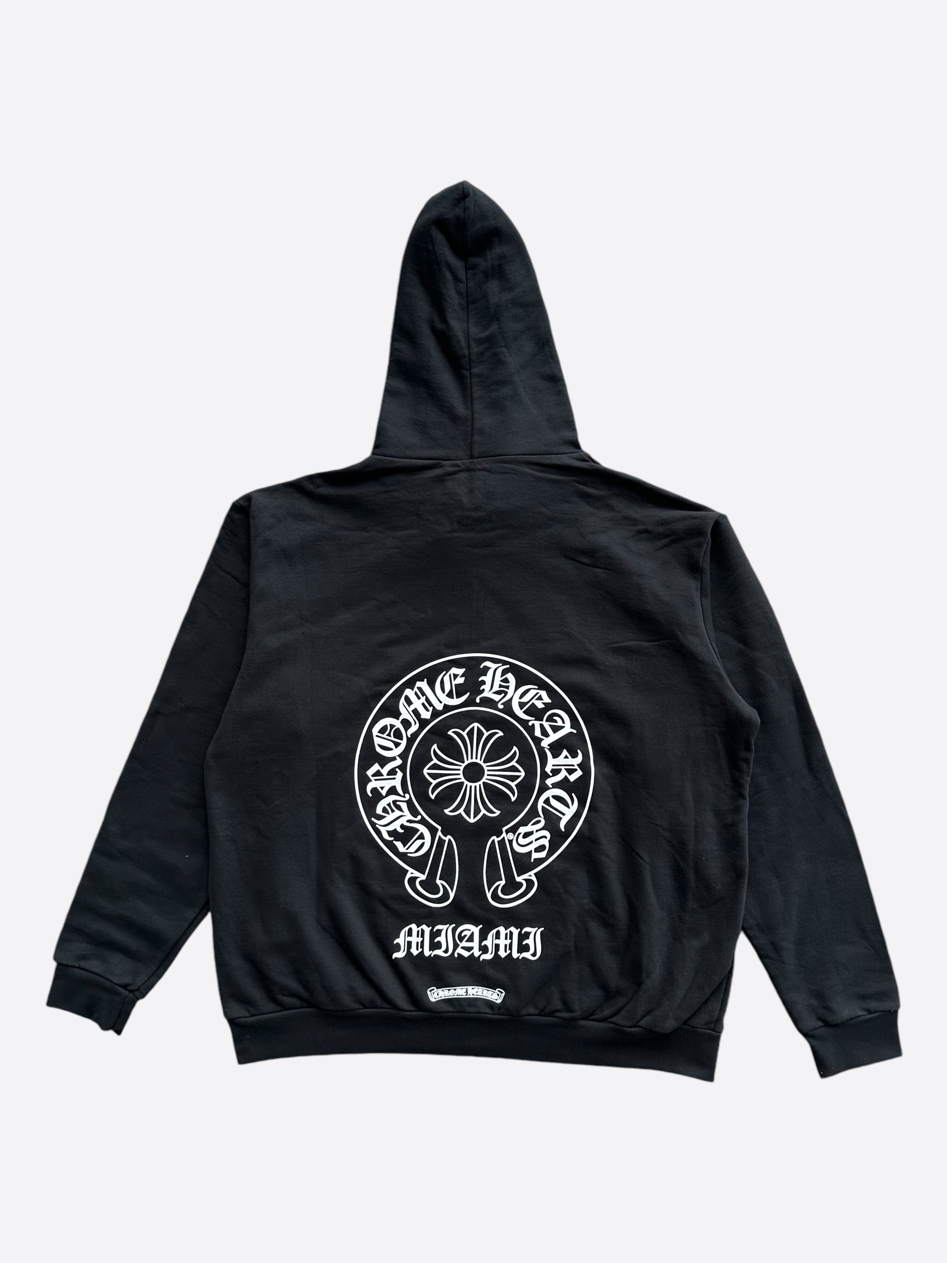 Chrome Hearts Black & White Miami Horseshoe Logo Hoodie - Stylish Streetwear for Men & Women | Perfect for Casual Outfits, Urban Fashion, and Everyday Wear