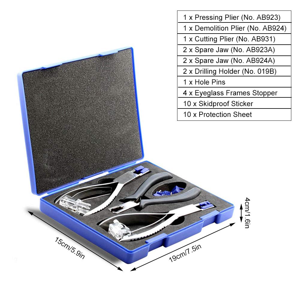 Professional Rimless Eyeglasses Repair Kit - Optical Frame Repair Pliers & Tools for Silhouette Glasses - Perfect for Home, Office & Travel Eyewear Maintenance