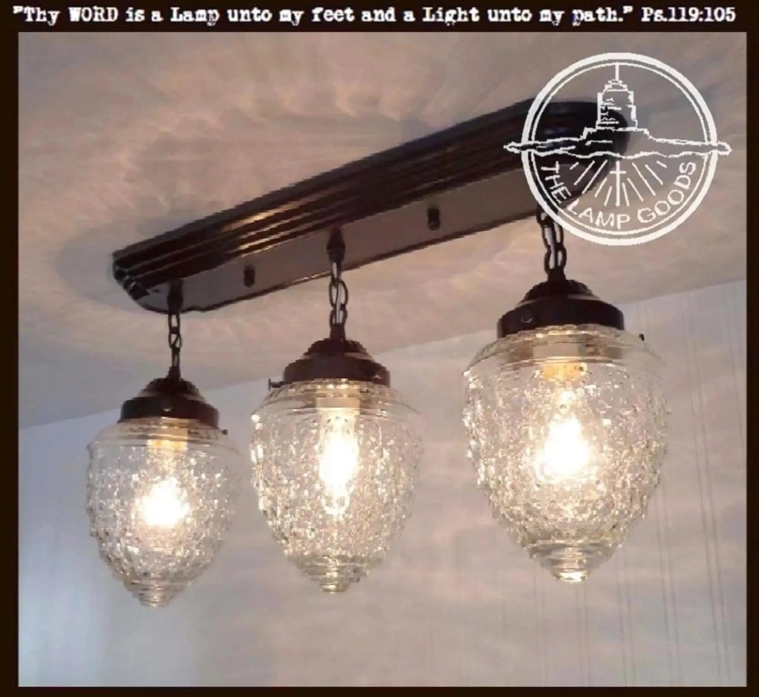 Vintage Rectangular Glass Ceiling Light Fixture with Triple Chain Hanging - Perfect for Dining Room, Kitchen Island or Bedroom Lighting