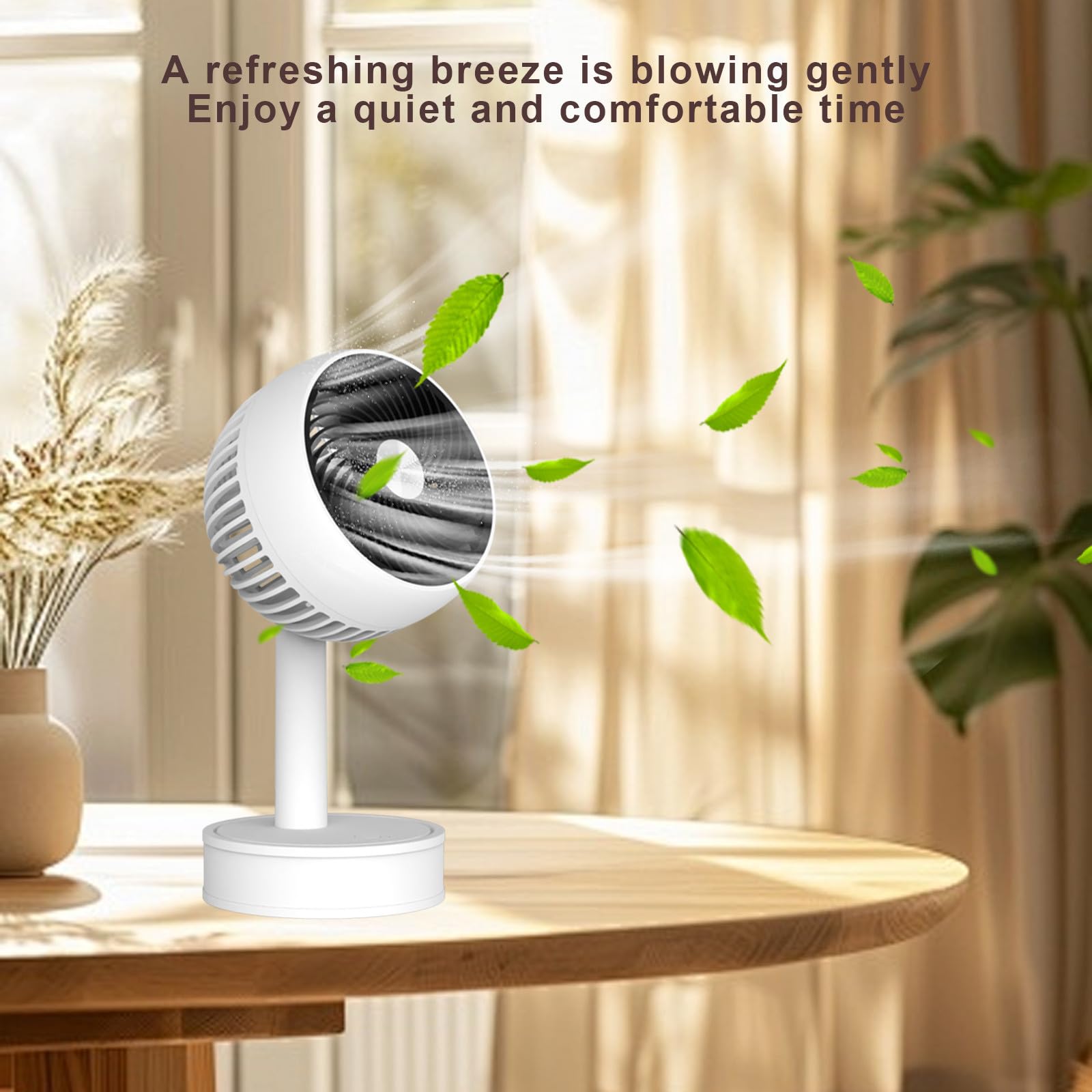 3-Speed USB Portable Cooling Fan - Quiet Electric Desktop Air Cooler for Bedroom, Office & Personal Use | Mini Air Conditioner for Home, Travel & Workspace