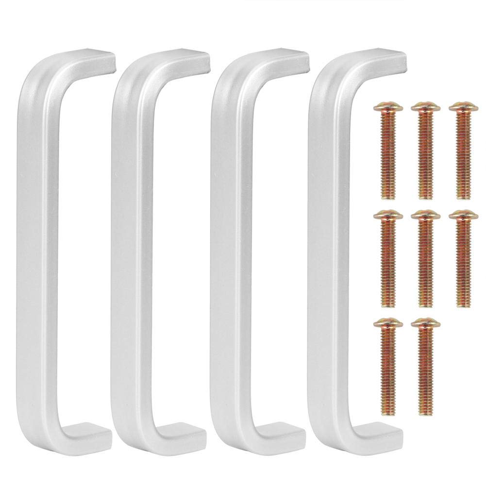 4Pcs Modern Stylish Aluminum Alloy Door Handles - Rustic Cabinet & Drawer Pulls - Durable Hardware for Kitchen Cabinets, Wardrobes & Furniture (Home Improvement & DIY Projects)