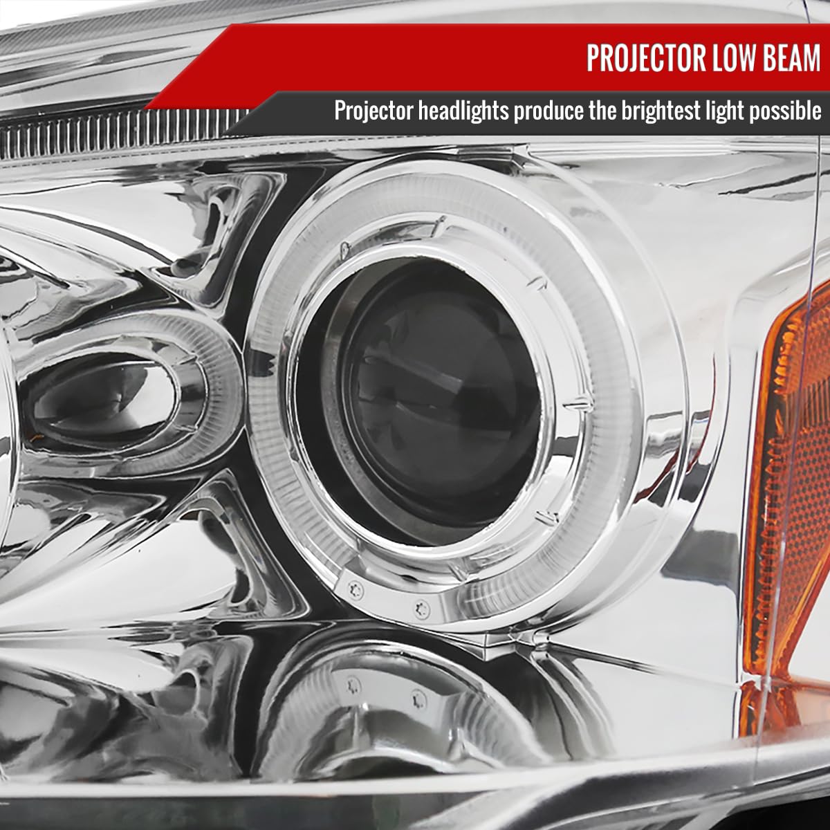 02-04 Clear LED Halo Projector Headlights - High Performance Driving Lights for Night Visibility | Perfect for Off-Road, Street Racing & Custom Car Upgrades