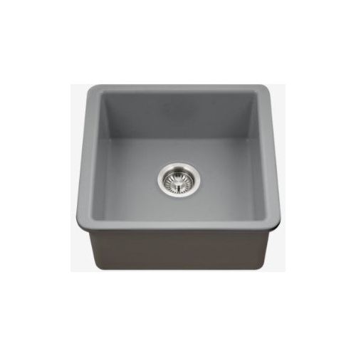 Houzer Platus Series 20 Fireclay Undermount Bar & Prep Sink - PTB 2020 GR in Gray | Durable Kitchen Sink for Bars, Restaurants & Home Prep Stations
