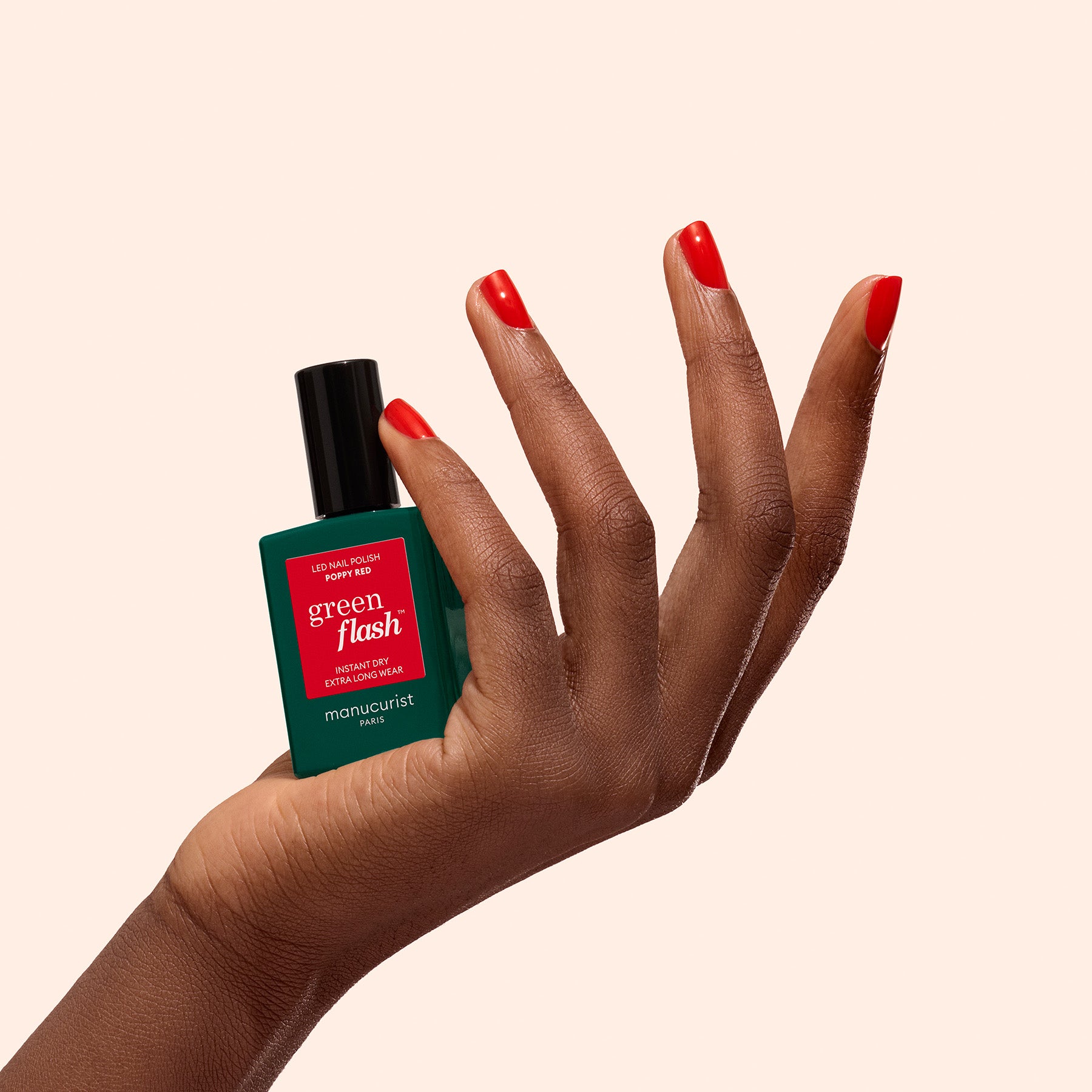 Green Flash Gel Polish - Poppy Red Nail Polish for Long-Lasting Manicures | Perfect for Nail Salons, Home Use & Special Occasions