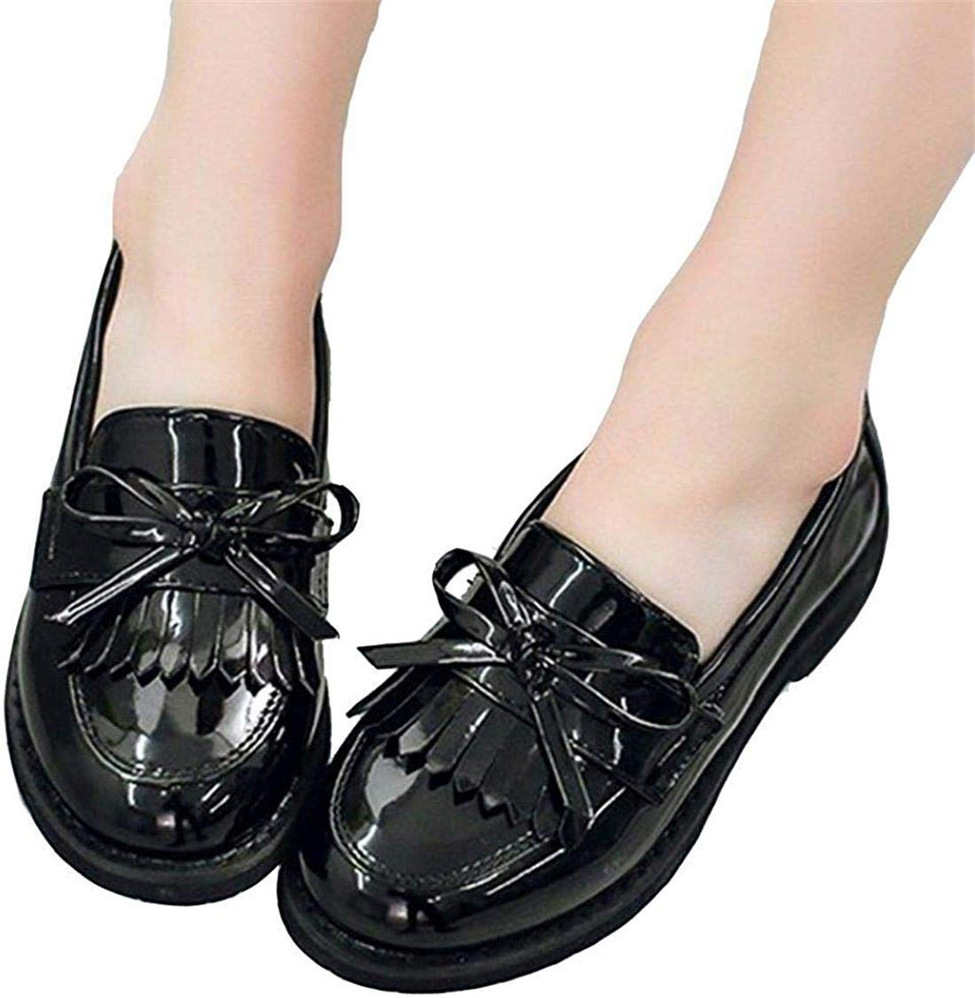 Girls Patent Leather Slip-On Penny Loafers - Shiny Oxford Flats for School Uniform, Dress Shoes | Perfect for School, Church & Formal Occasions