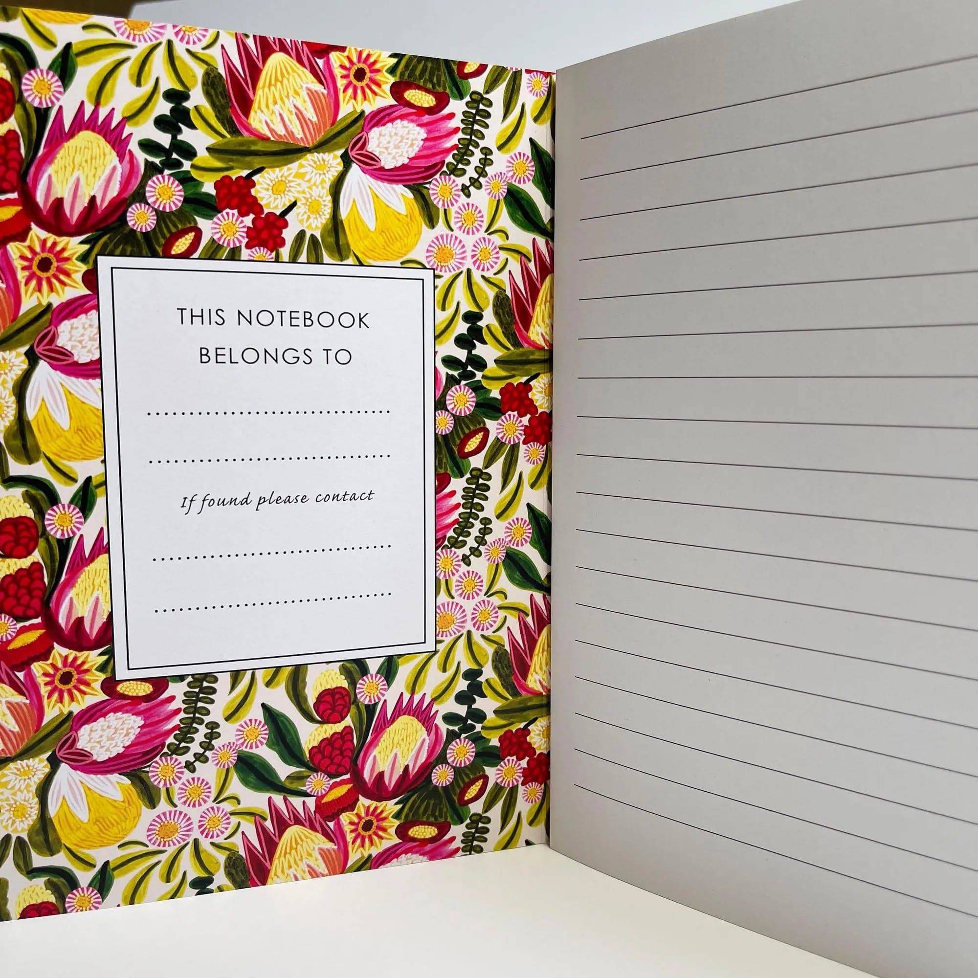 Bush Bounty Botanical A5 Notebook Set - 3 Pack Lined Journal for Writing, Note Taking & Sketching - Perfect for School, Office & Travel