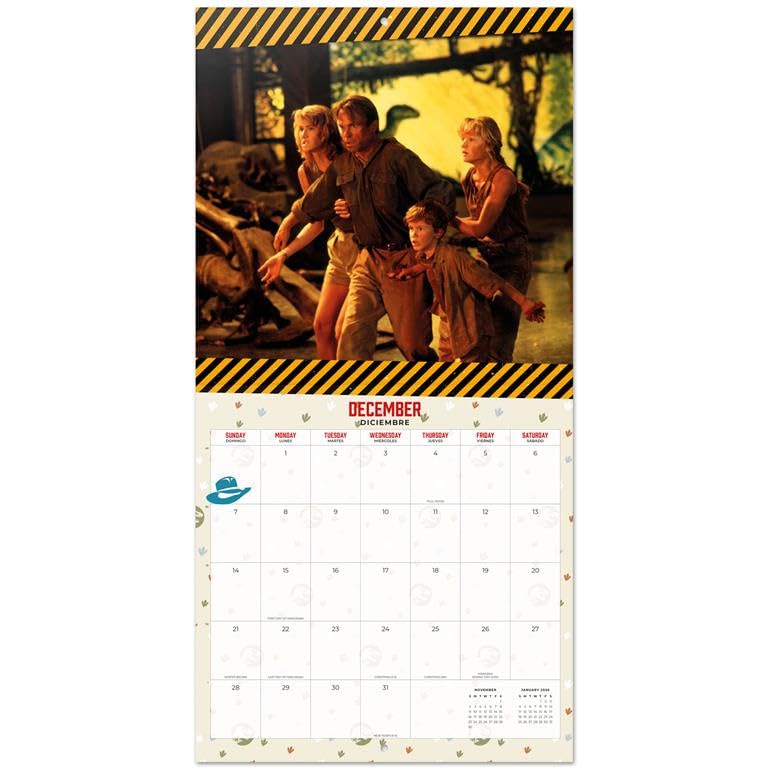 Jurassic Park 2025 Wall Calendar - 12