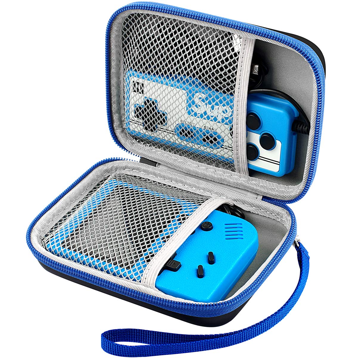 ALKOO Universal Hard Case for Nintendo Switch, Steam Deck & Retro Handheld Game Consoles - Protective Storage Box for Charging Cables, Earpods, Batteries & Accessories (Blue) - Perfect for Travel, Gaming Events & Home Organization