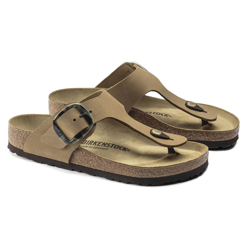 Birkenstock Gizeh Big Buckle Sandals - Women's Nubuck Leather Comfort Footwear for Casual Wear & Summer Outfits