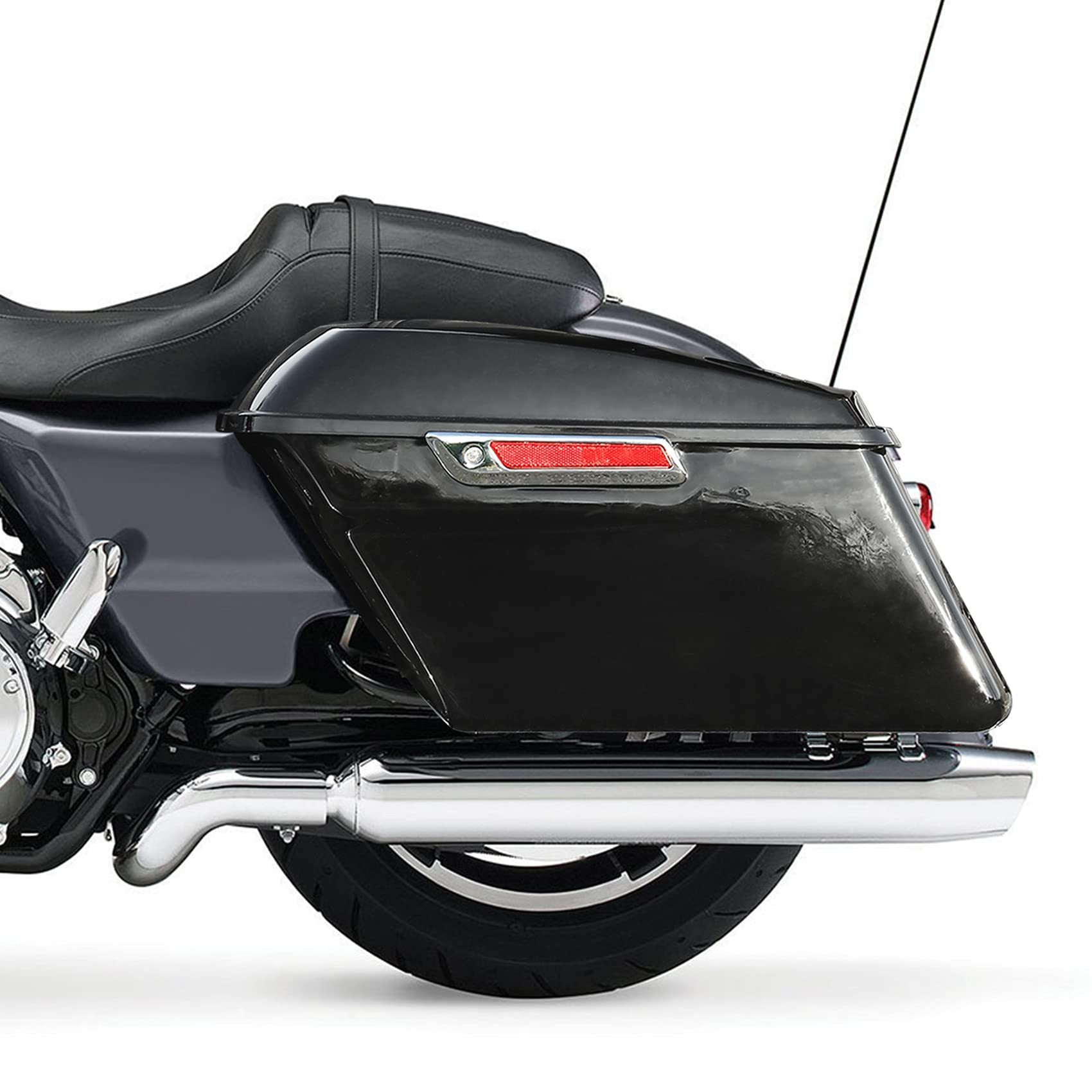 SLMOTO Waterproof Saddlebags with Lids & Keys - Compatible with Harley Touring Models FLHT FLTRX FLHR (2014-2023) - Perfect for Electra Glide, Road King, Ultra & Street Glide - Ideal for Long Rides, Commuting & Motorcycle Storage