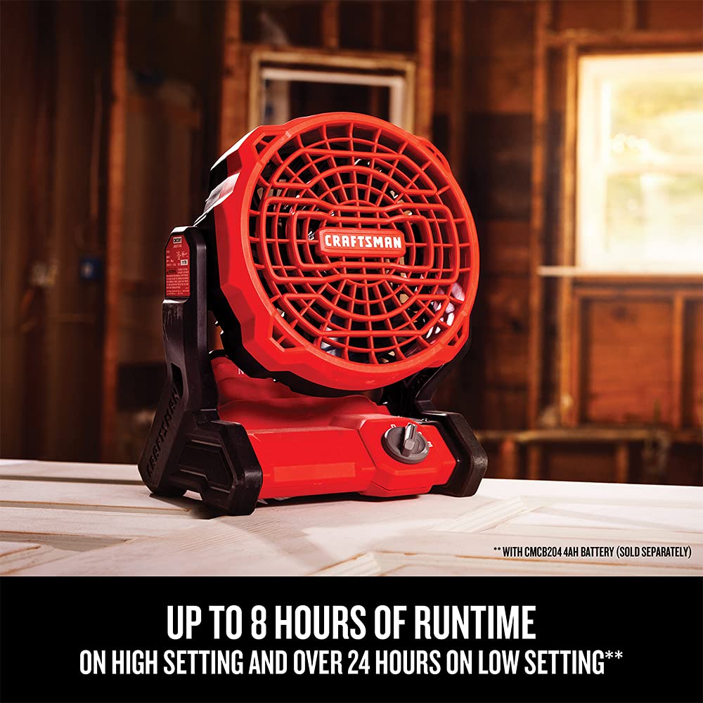 Craftsman V20 20V MAX* 4.0Ah Lithium-Ion Battery & Charger Kit - Compatible with Power Tools, Cordless Fan (CMCB204-CK & CMCE001B) - Perfect for DIY Projects, Home Repairs, and Professional Worksites