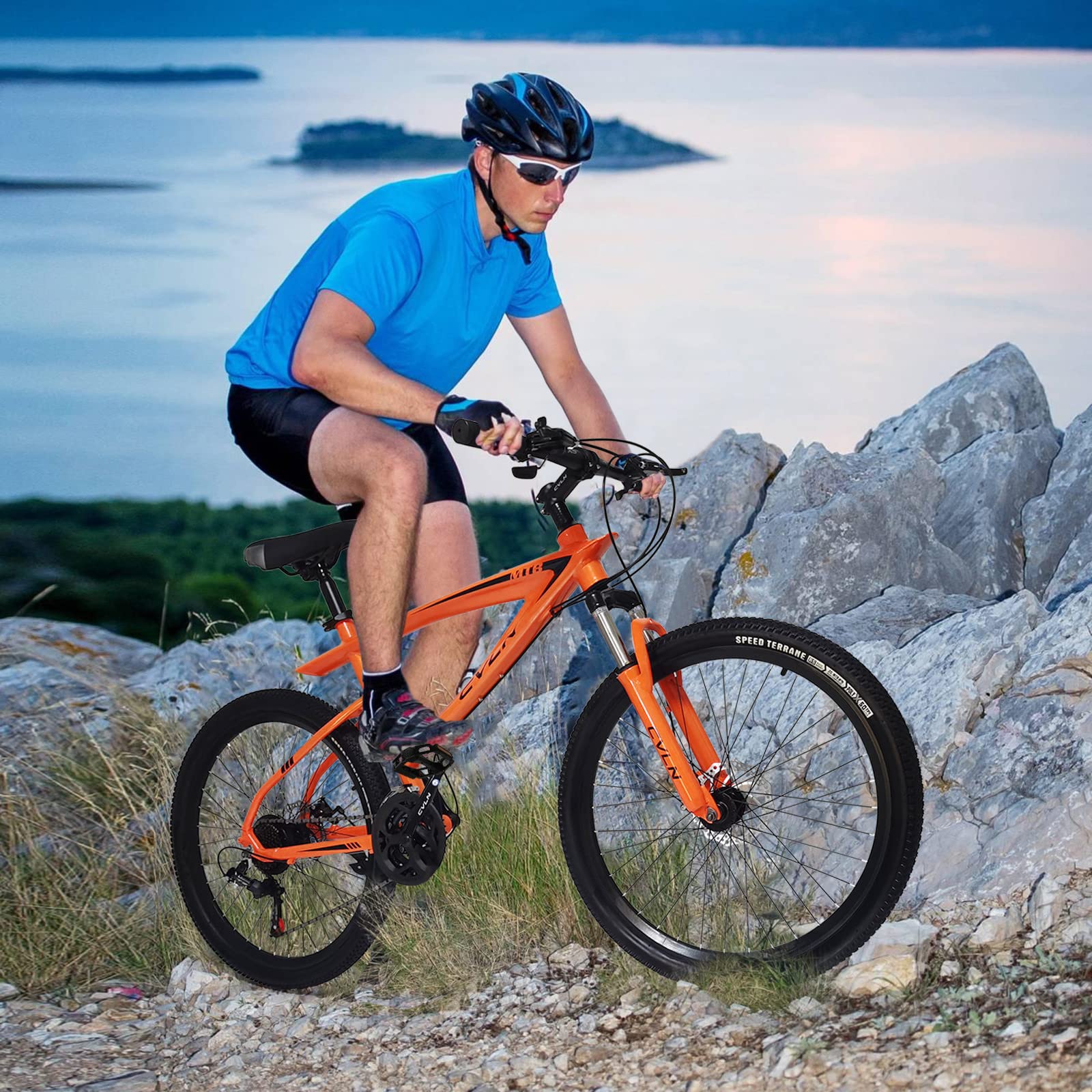20 Inch Mountain Bike with Disc Brake - 26 Inch Wheels, 21 Speed Gears & Lightweight Aluminum Alloy Frame - Perfect for Trail Riding, Commuting & Outdoor Adventures