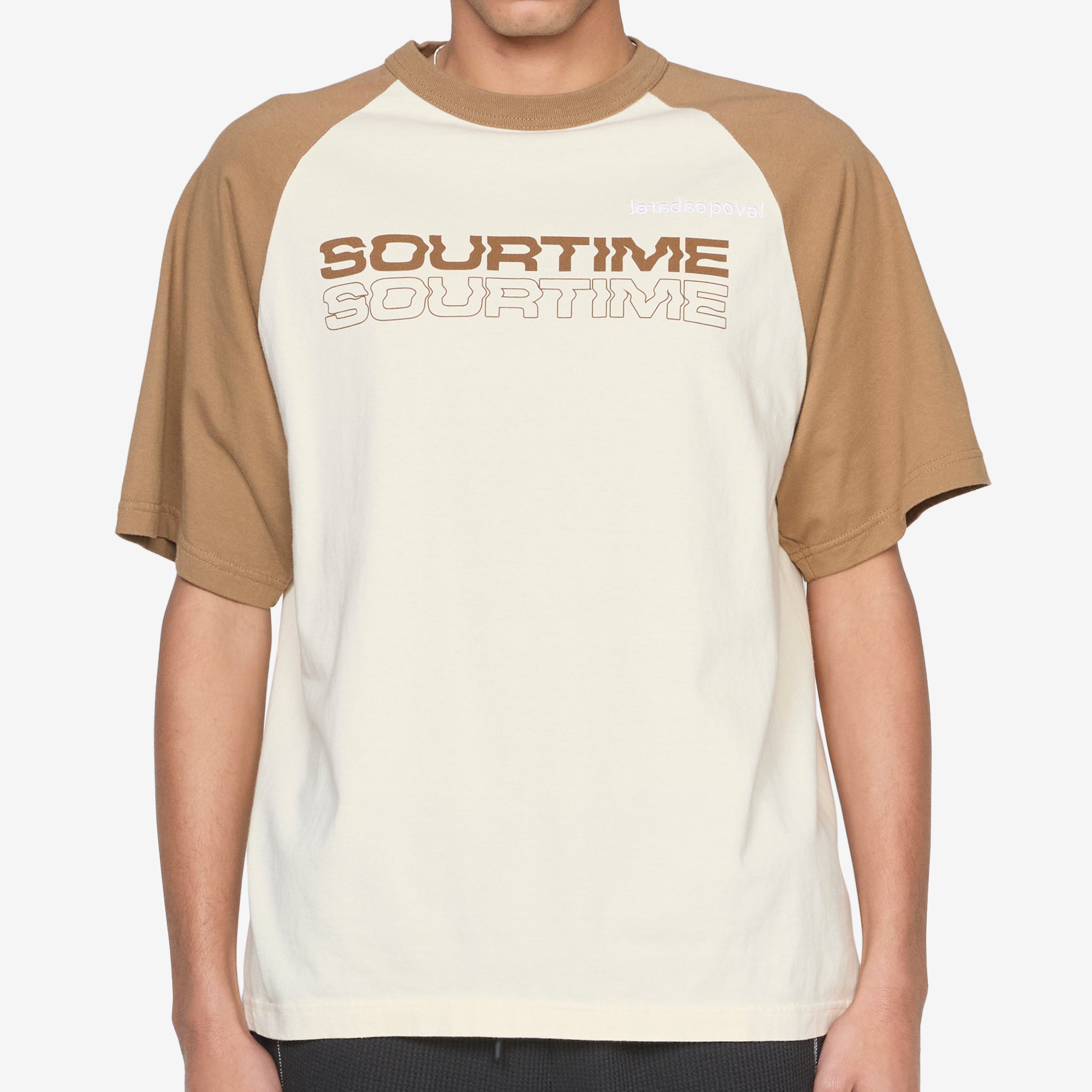 Sourtime Raglan T-Shirt for Women - Soft Beige & Dark Camel Long Sleeve Tee - Casual Comfort Fit for Everyday Wear, Workouts, and Layering