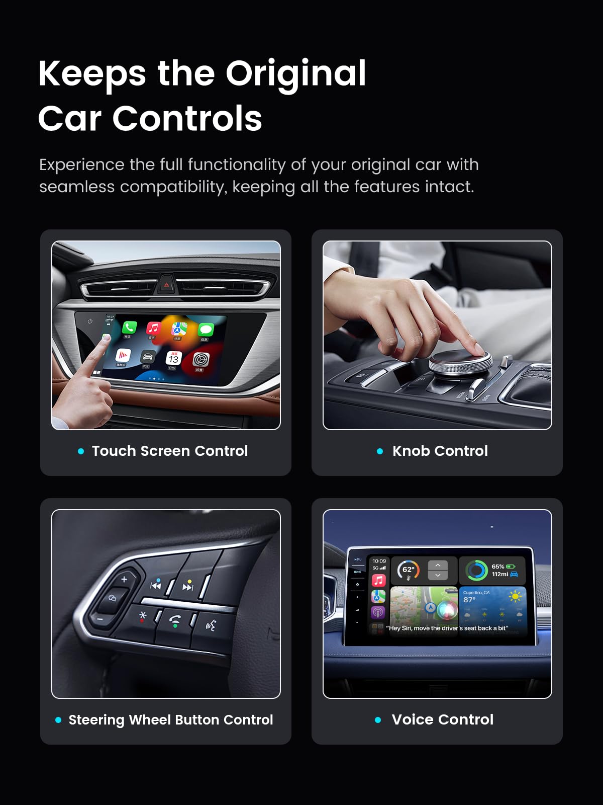 Wireless CarPlay Adapter 2024 - Fast Connection Plug-Go Dongle for Factory Wired to Wireless CarPlay & Android Auto - Compatible with Cars from 2015, iPhone 6/iOS 10+, Android 11+ - Perfect for Hands-Free Driving & Seamless Music Streaming