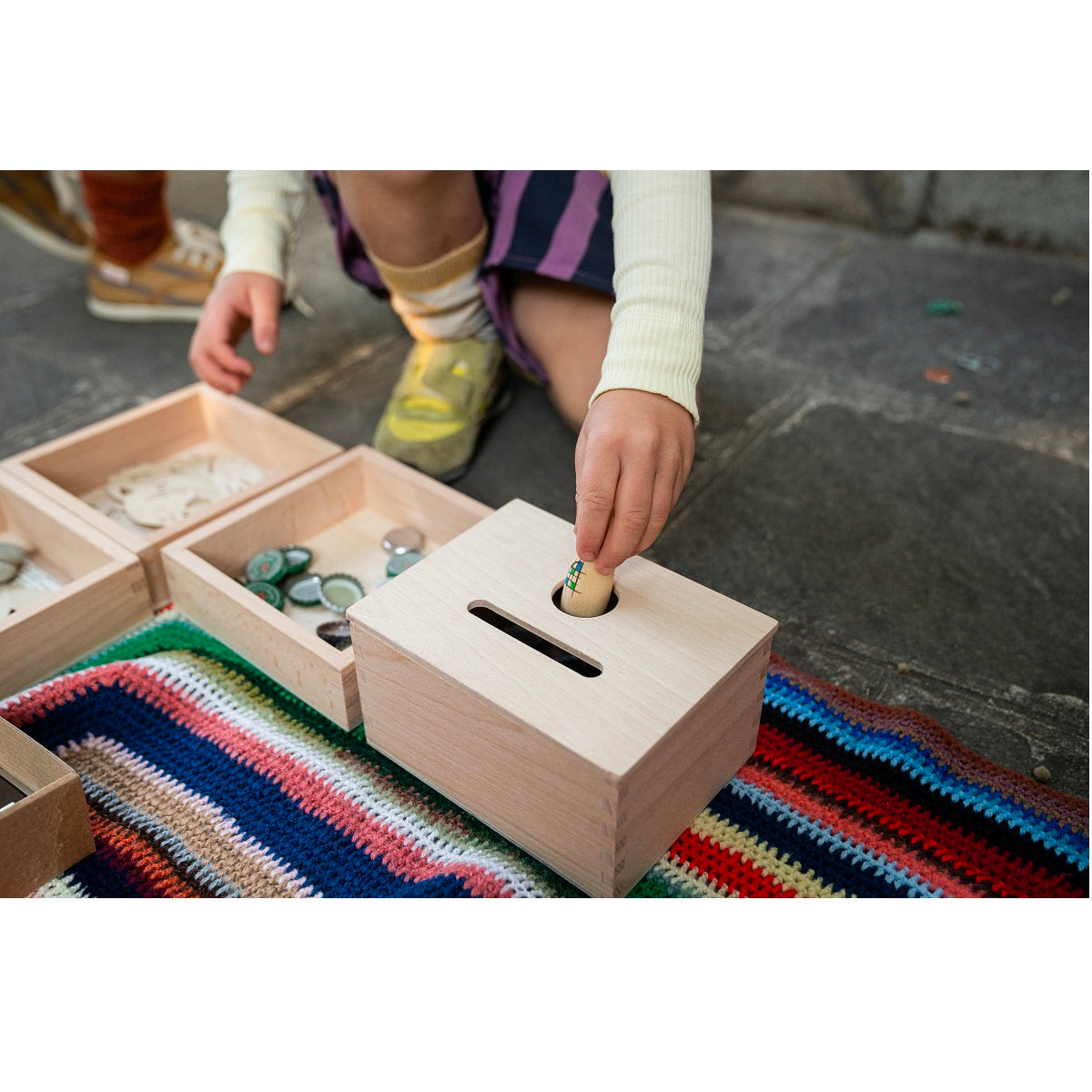 Grapat Wooden Montessori Toy Box - Educational Sorting & Storage for Kids - Perfect for Home, Classroom & Daycare Learning Activities