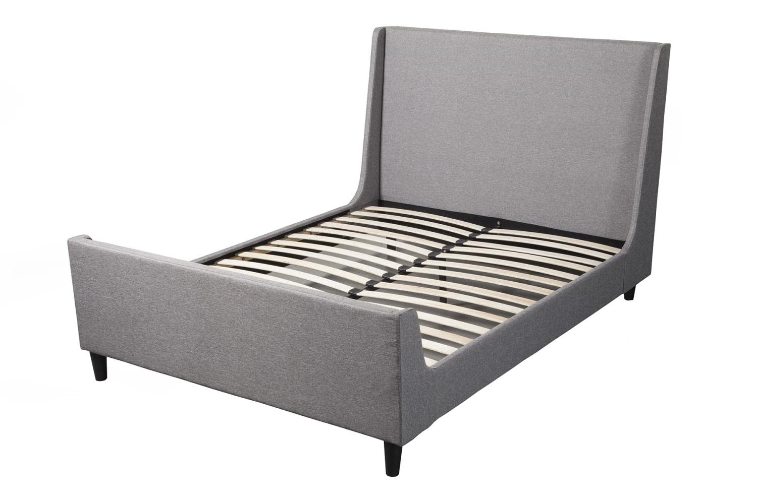 Alpine Amber Full Size Bed Frame - Modern Gray Wooden Platform Bed with Headboard - Perfect for Bedroom, Guest Room & Dorm Furniture