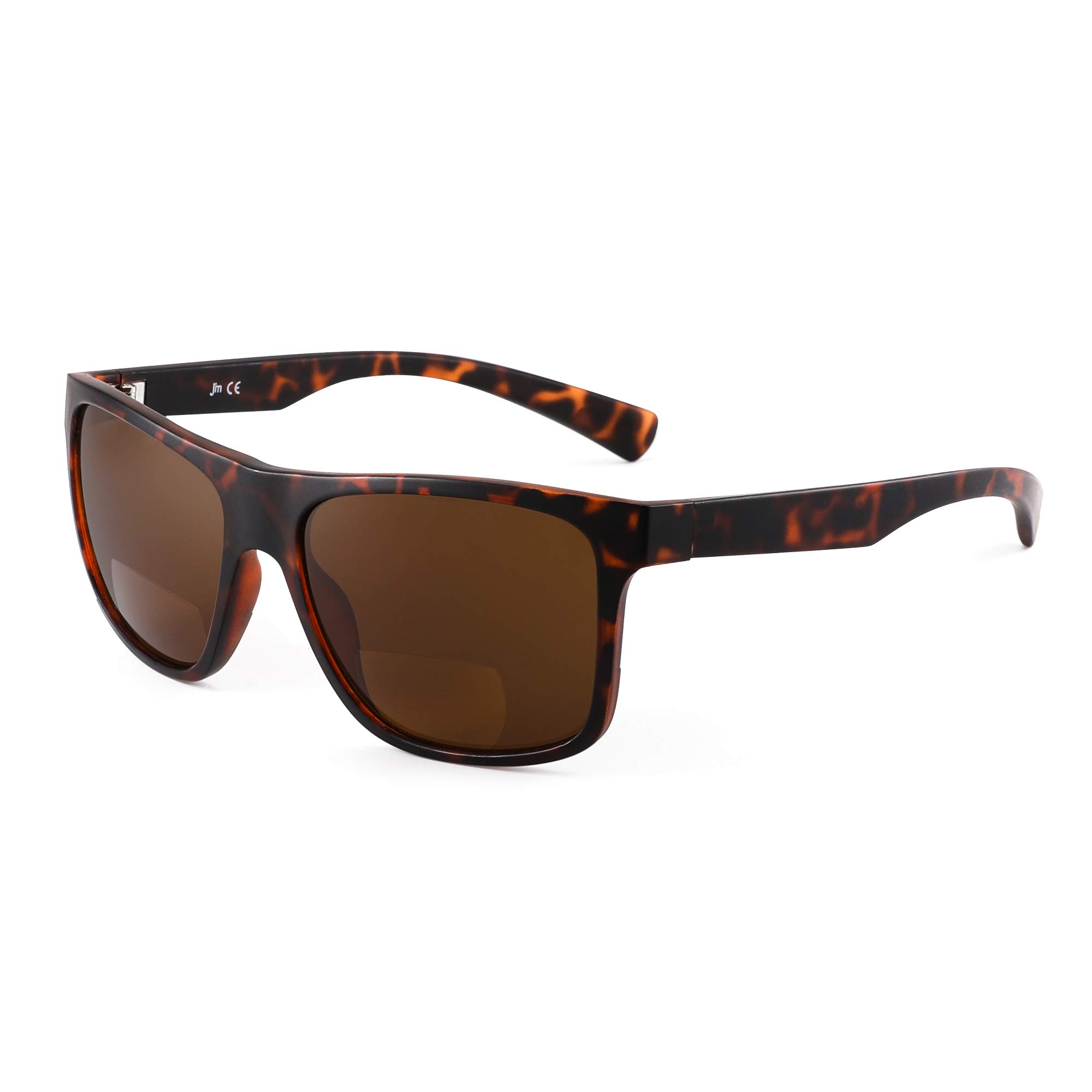 JM Bifocal Sunglasses for Men & Women - Vintage Square Reading Glasses with UV Protection - Perfect for Driving, Reading & Outdoor Activities