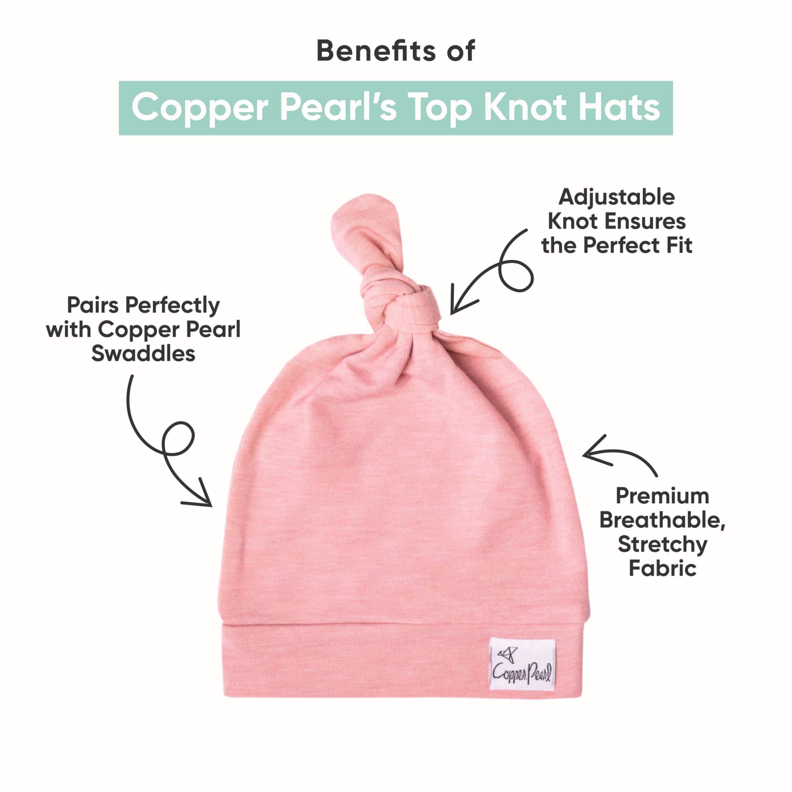 Copper Pearl Baby Beanie Hat - Soft Stretchy Top Knot Beanie for Boys 'Scout' - Perfect for Newborns, Infants & Toddlers in Winter & Outdoor Activities