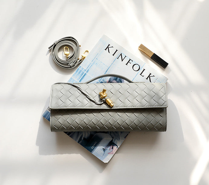 Handmade Woven Leather Clutch Purse for Women - Elegant Crossbody Bag for Evening Parties, Weddings & Date Nights | Durable Genuine Leather Small Handbag