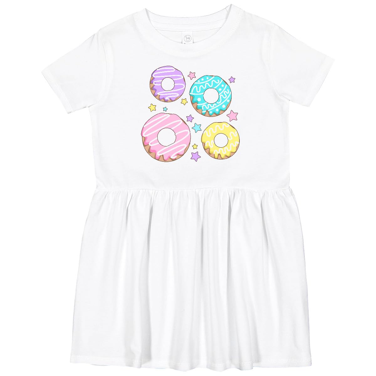 Inktastic Easter Pastel Donuts with Frosting and Stars Toddler Dress - Cute Spring Outfit for Girls, Baby & Kids Easter Party, Photo Shoot & Holiday Celebration