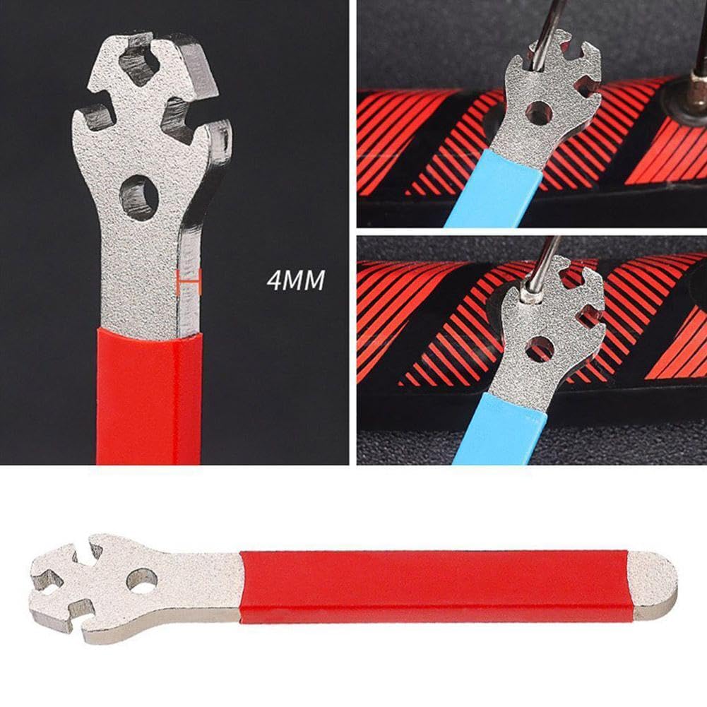 **Bike Spoke Pedal Wrench - Anti-Slip Bicycle Wheel Rim Spanner Tool for Road & Mountain Bikes - Portable Bike Repair Kit for Tire Adjustments & Maintenance**    *(Perfect for On-the-Go Cyclists, DIY Bike Repairs, and Professional Mechanics)*