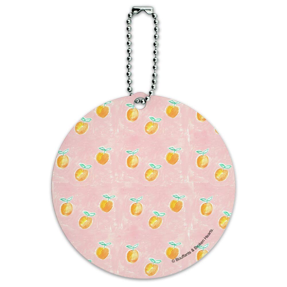 Vibrant Citrus Orange Pattern Round Luggage ID Tag - Durable Suitcase & Carry-On Baggage Identifier - Perfect for Travel, Vacation & Business Trips