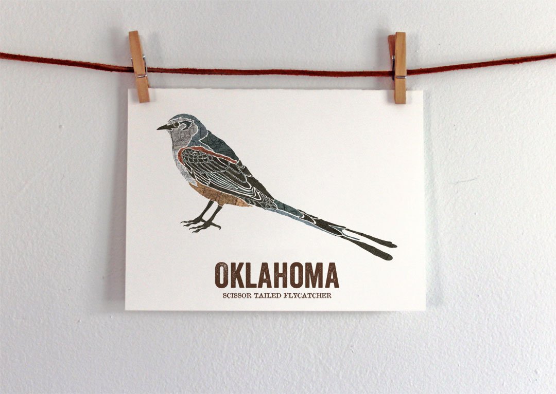 Oklahoma State Bird Art Print - Vintage Map & Wildlife Nature Wall Decor for Rustic Nursery, Outdoor & Home Decor | Perfect for Gifts, Living Room, Bedroom & Office